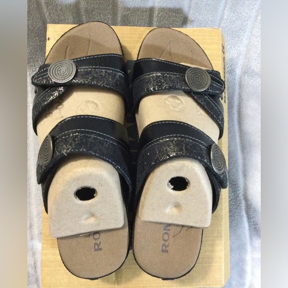 Romika Fidschi 22 Black Gold Women's Sandals EU 37 US 6 to 6.5 - Picture 5 of 13